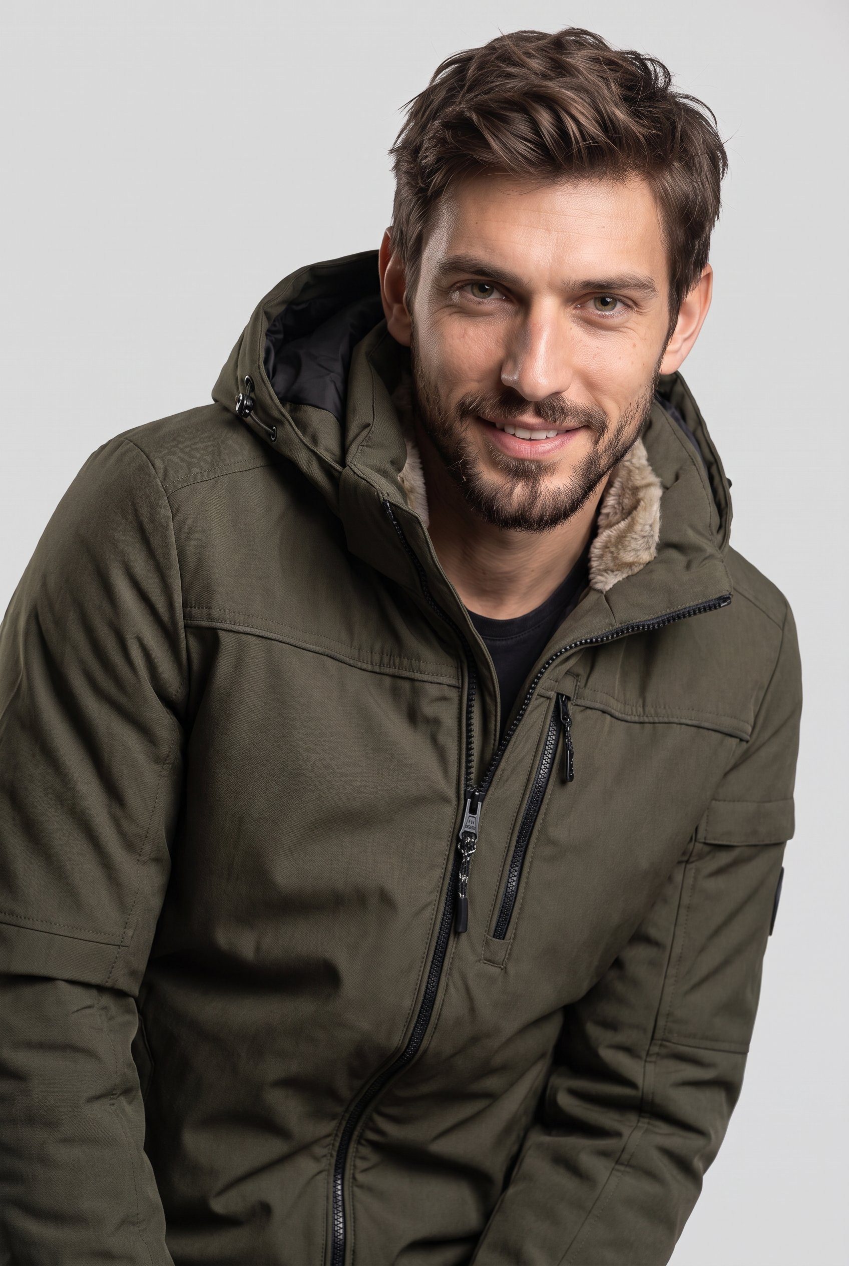 CASAMODA Winterjacke mit Kapuze und Reißverschluss