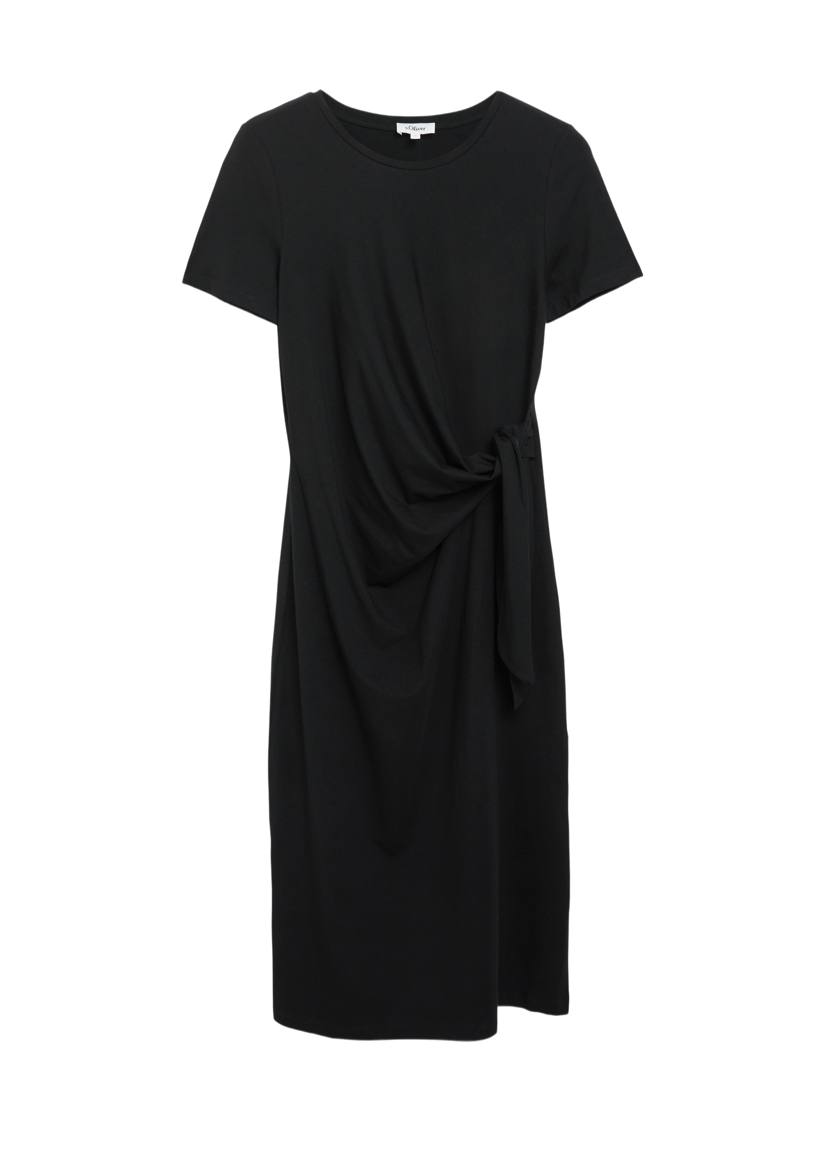 s.Oliver Partykleid schwarz,Casual,Baumwolle,Allover-Print,Rundhals,Kurz,Regular Fit