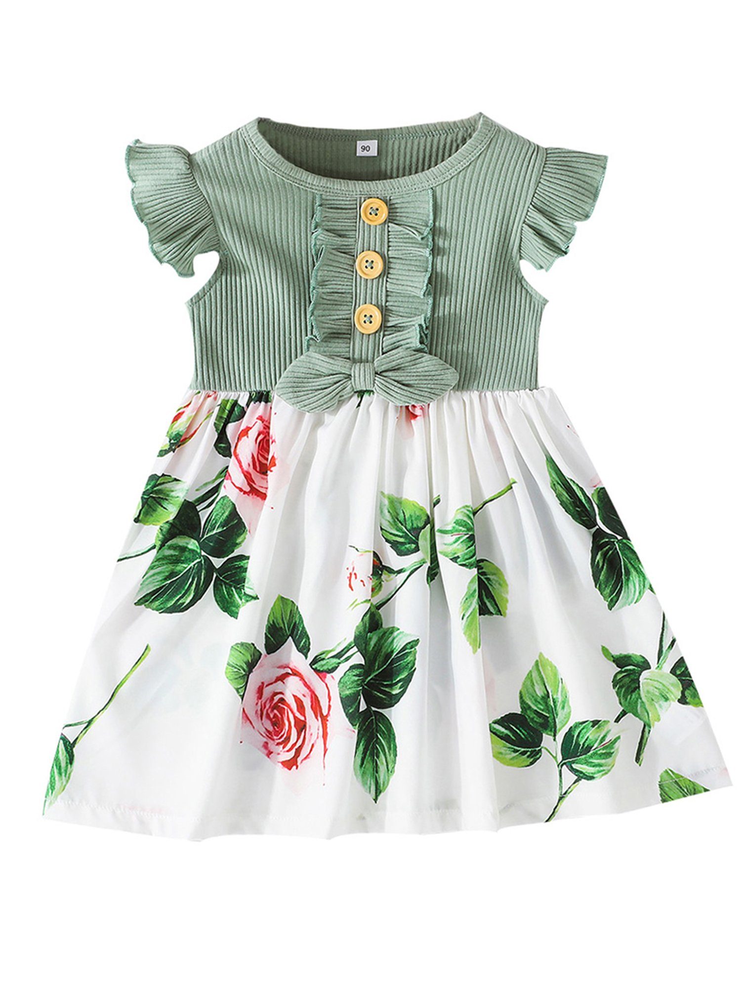 Kinder Kids (Gr. 92 -146) LAPA Sommerkleid LAPA Kleid für Mädchen, Blumenmuster, süßes Kleid
