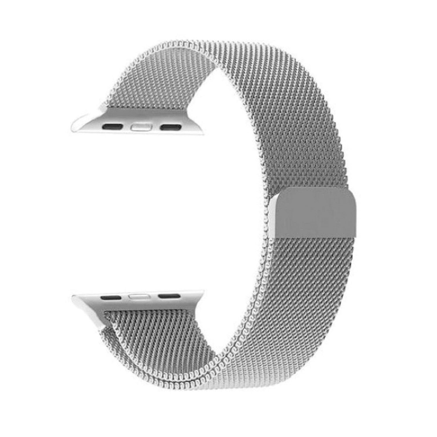 Kompatibel «Edelstahl Absorption Uhrenarmband Apple mit Silber zggzerg magnetische Strap