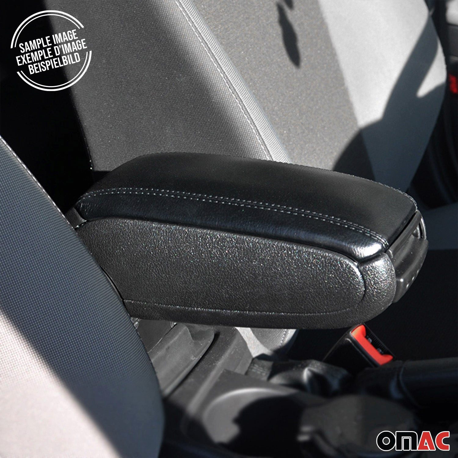 OMAC Armlehne Mittelarmlehne für Fiat Linea 2007-2020 PU-Leder Schwarz, Langlebig,Multifunktional,Einfache Installation