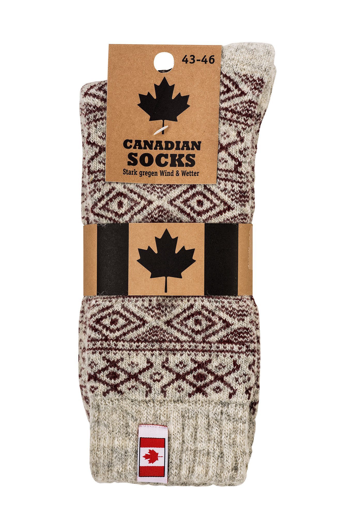 Socks 4 Fun Freizeitsocken Canadian Socks (1 Paar, 1-Paar, 1 Paar) hoher Wollanteil