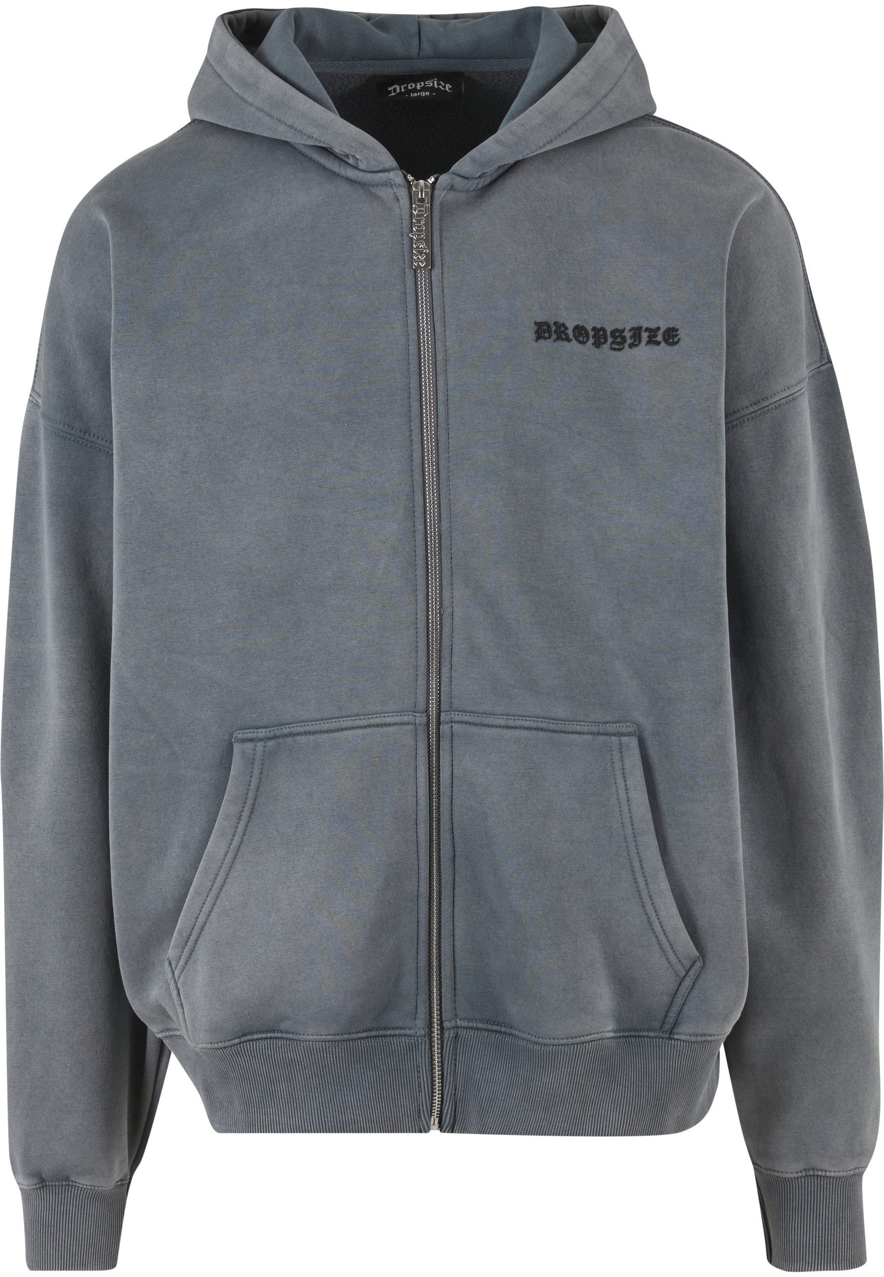 Dropsize Sweatjacke Dropsize SUPER HEAVY OVERSIZE LOGO ZIP HOODIE