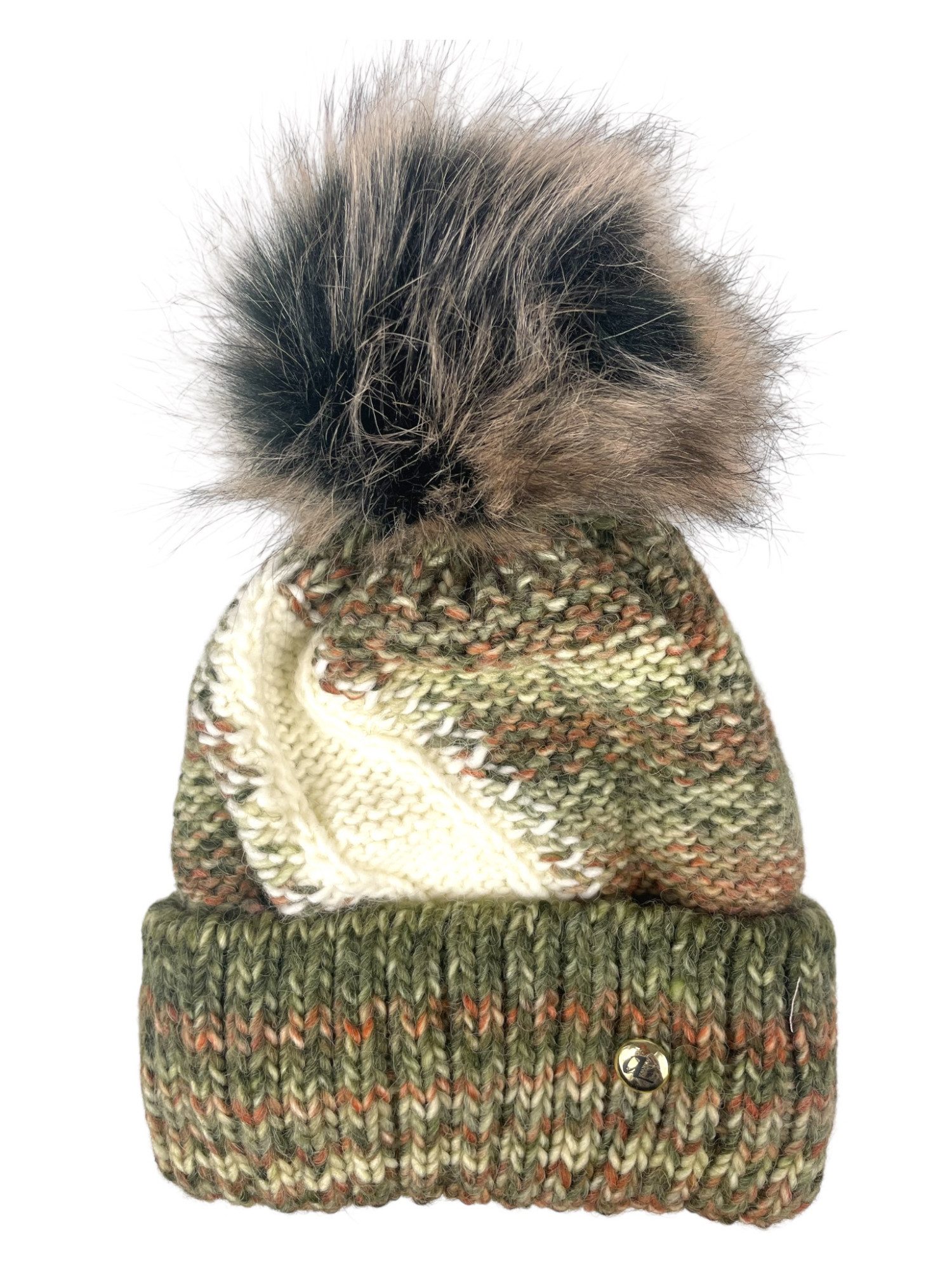 Taschen4life Bommelmütze Beanie mit großem Bommel 701P lockerer Strick, weich gefüttert