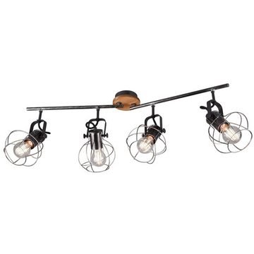 etc-shop LED Deckenspot, Leuchtmittel inklusive, Warmweiß, Vintage Decken Strahler Leuchte antik Holz Lampe Spots verstellbar im