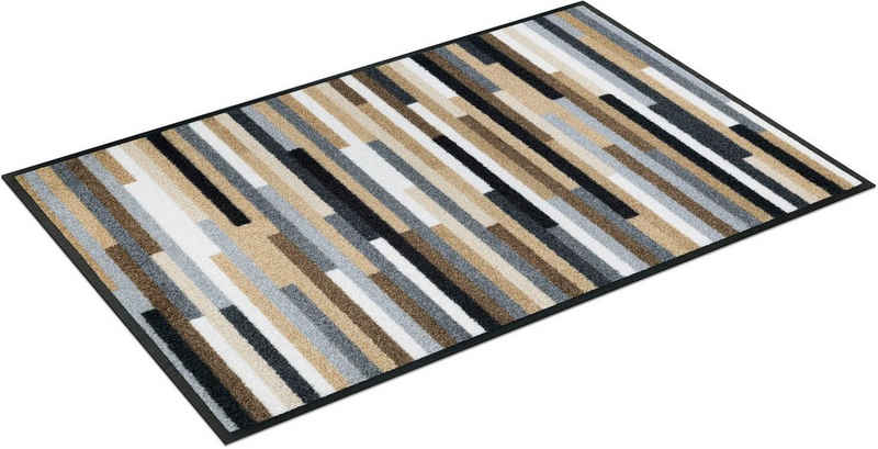 Fußmatte Mikado Stripes, Wash+dih dich by kleen-tex, rechteckig, Höhe: 7 mm, Schmutzfangläufer, modernes Streifen Design, rutschhemmend, waschbar