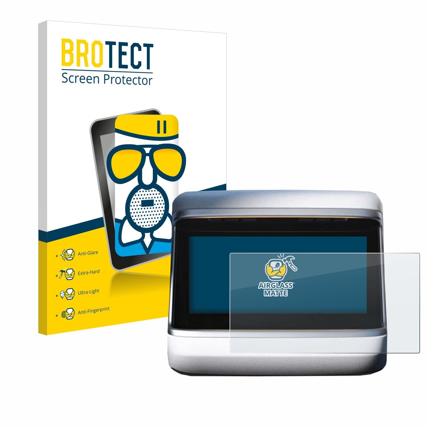 BROTECT Displayschutzglas Folie für Tesla Model X Plaid 2023 (Hinteres Display), Schutzfolie Glas Panzer Display Schutz matt