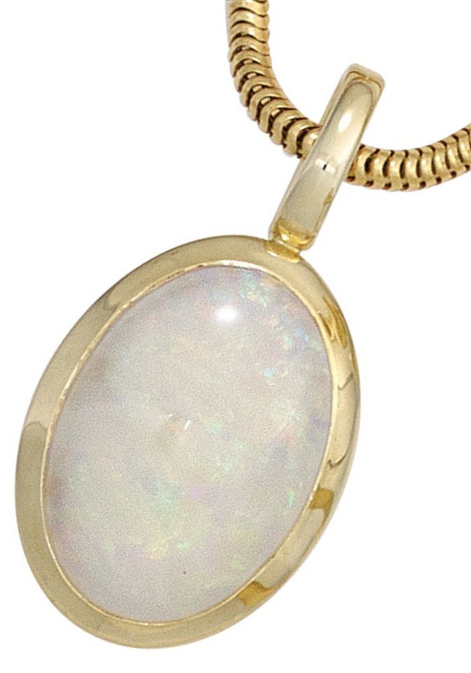 JOBO Kettenanhänger Anhänger oval, 585 Gold mit Opal-Cabochon