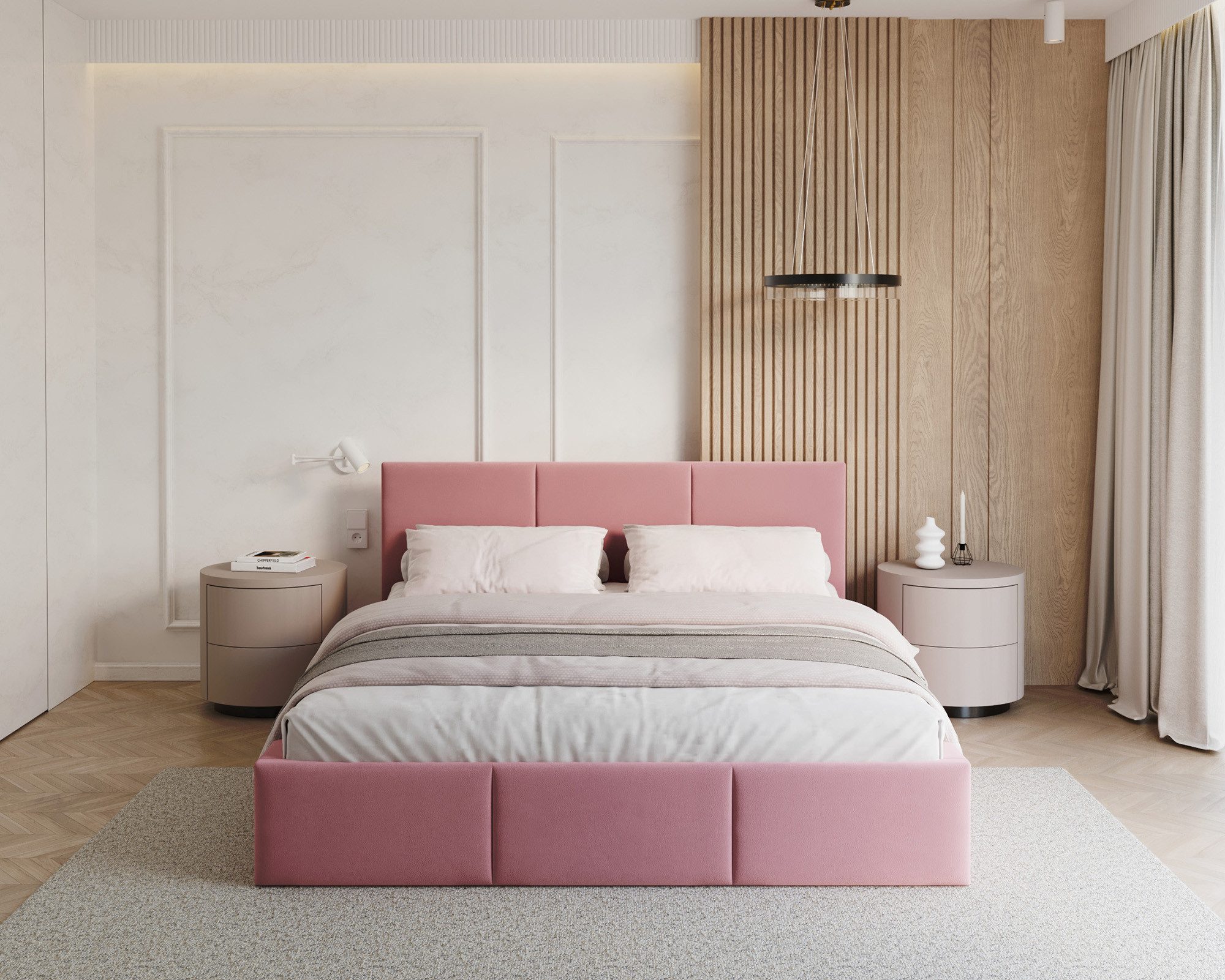 thematys Polsterbett mit Bettkasten & Lattenrost – Stauraumbett Velours 120x200–180x200 (Optional mit 28 cm H3/H4 Taschenfederkern oder 23 cm Taschenfederkern-Matratze H2)