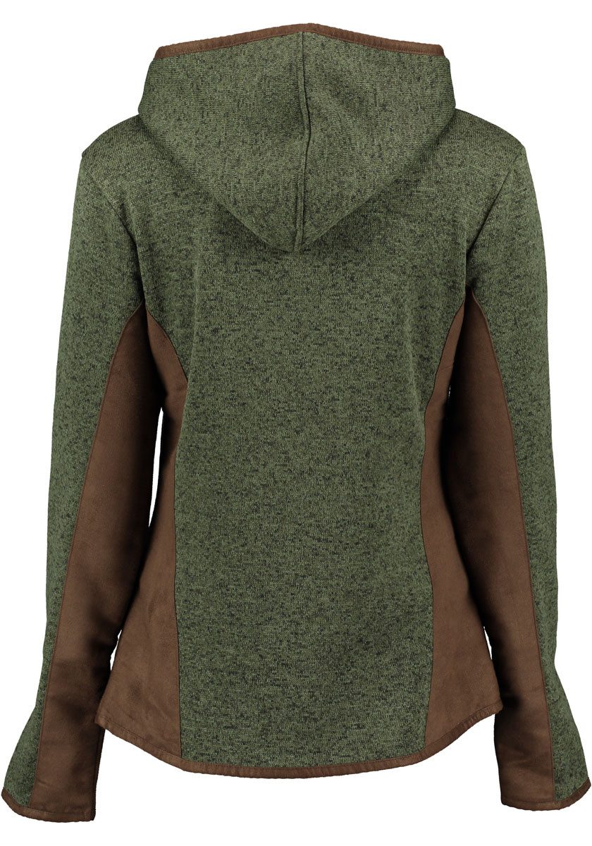 OS Trachten Strickfleecejacke Zumgu Outdoorjacke mit Kapuze mit Kontrastfut günstig online kaufen