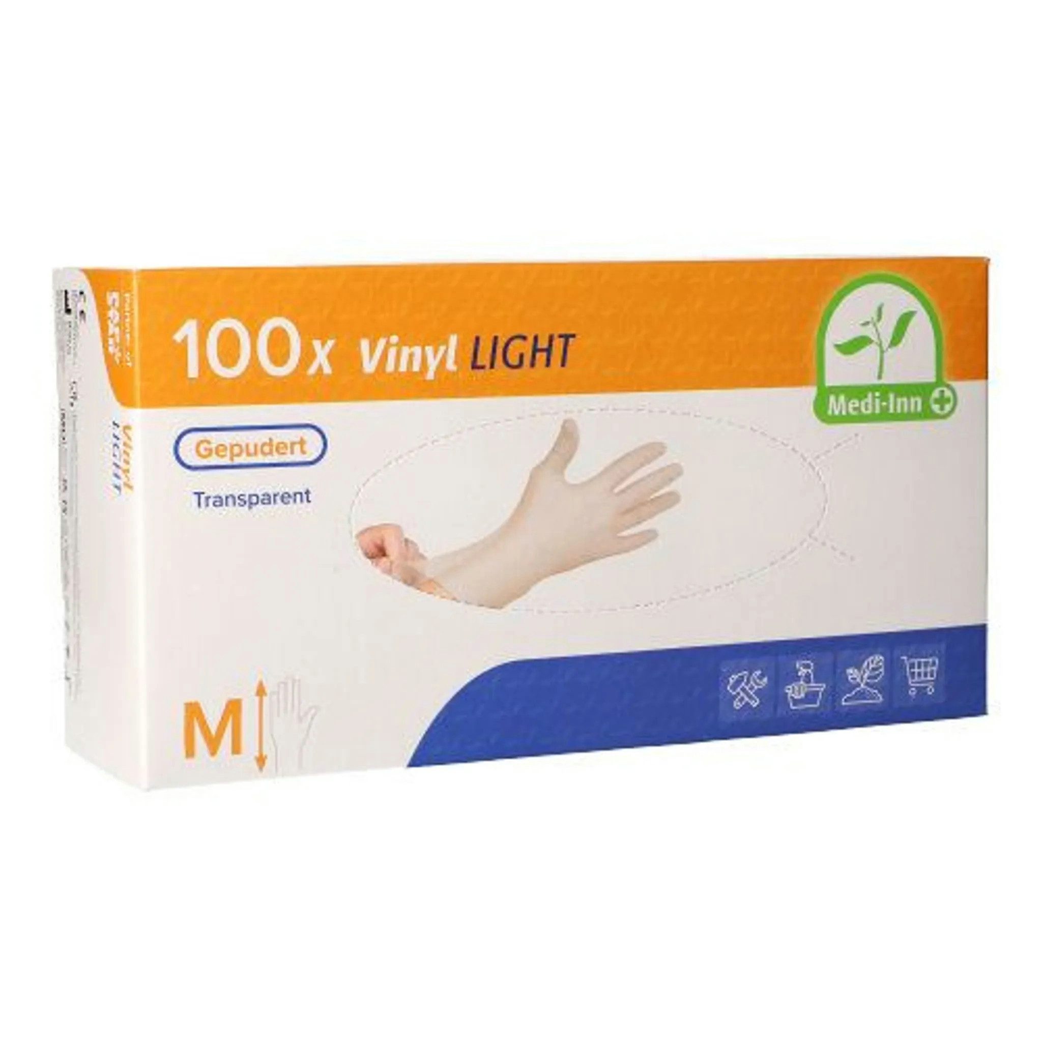 Einweghandschuhe Vinyl Light Einmalhandschuhe gepudert transparent