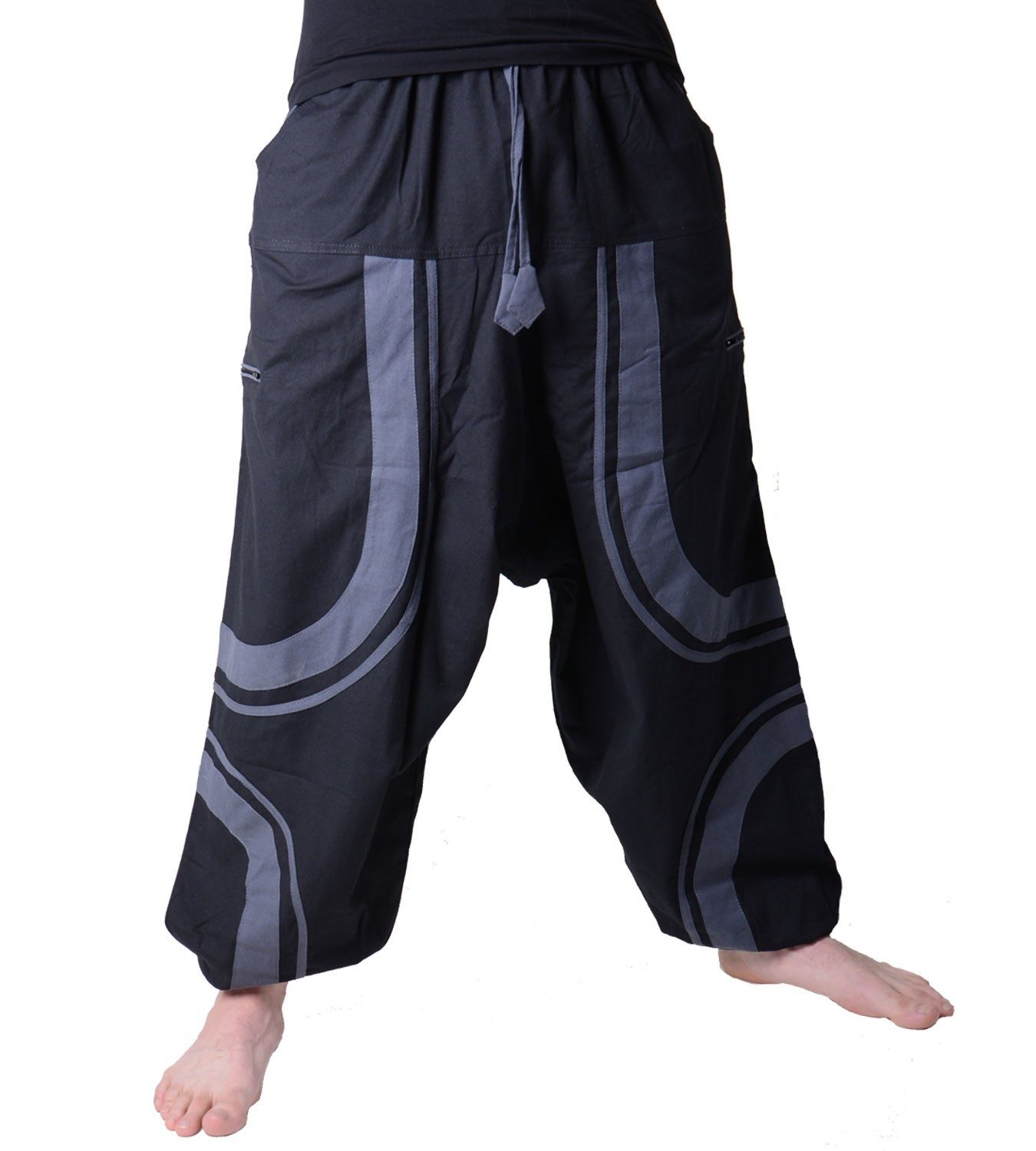 KUNST UND MAGIE Haremshose Unisex Cargo Haremshose Goa Pluderhose Goa Hose Damen Herren Fair