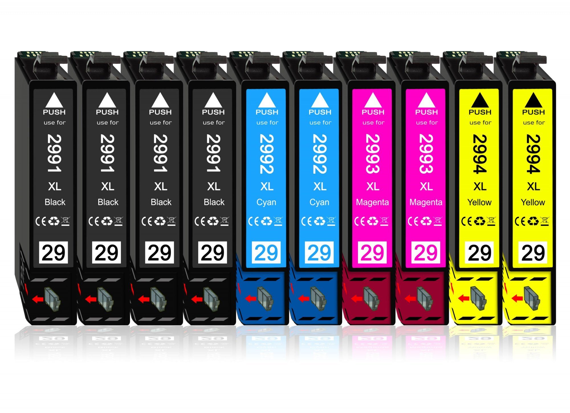 Druckerparadies 10er Pack Druckerpatronen 29 29XL kompatibel mit Epson XP-352 Tintenpatrone (10-tlg)