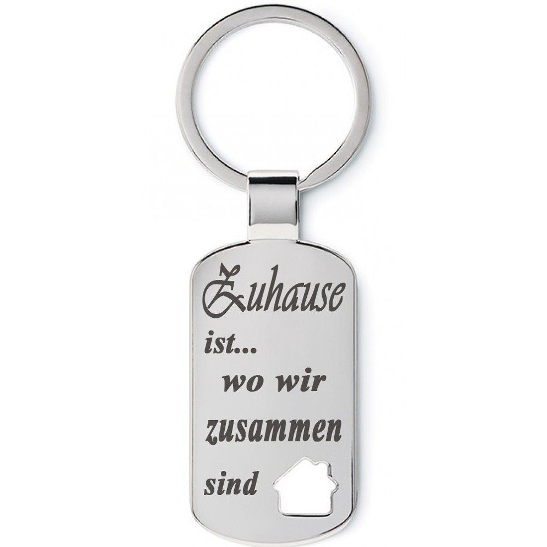 Lieblingsmensch Schlüsselanhänger Zuhause ist wo wir zusammen sind - schöner Glücksbringer (Schlüsselanhänger mit Gravur, inklusive Schlüsselring), Robuste und filigrane Lasergravur