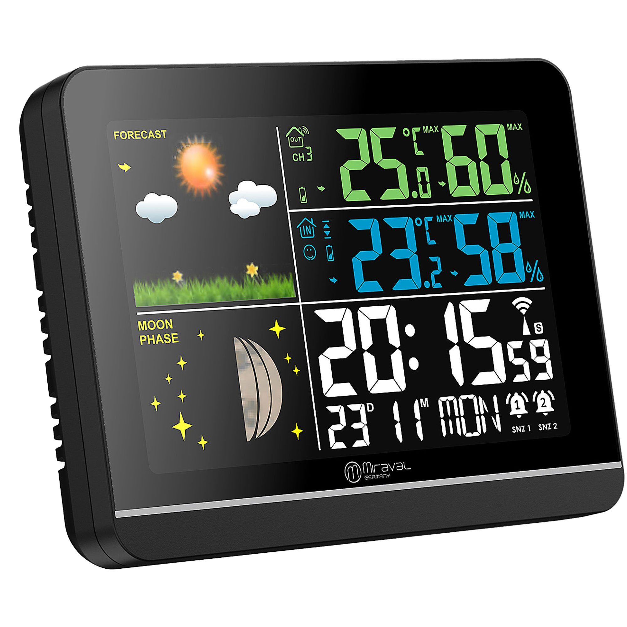 Miraval Klimamesser Miraval Wetterstation Farbdisplay, Außensensor Schimmel günstig online kaufen