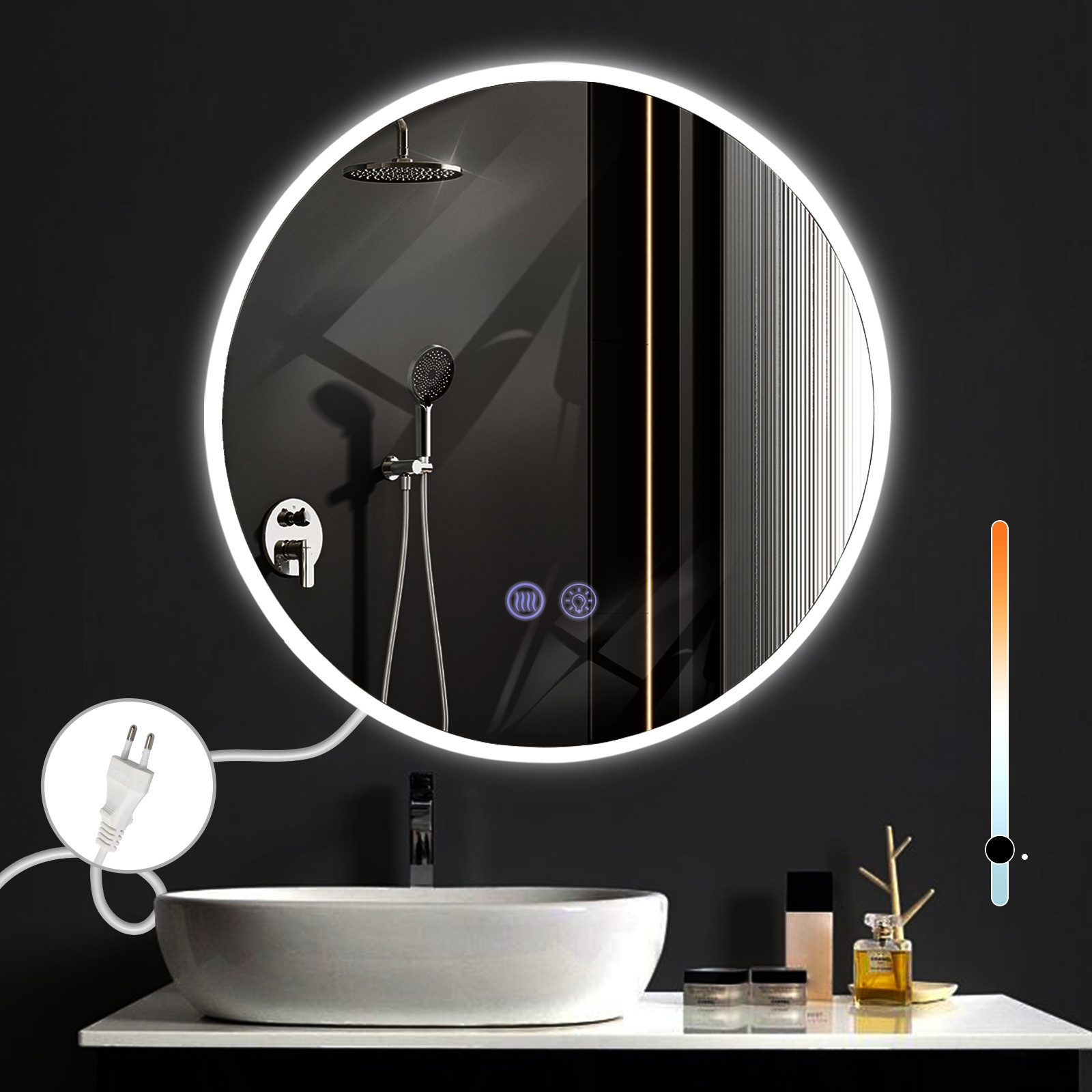 ZMH Badspiegel mit Beleuchtung Modern Badezimmerspiegel günstig online kaufen