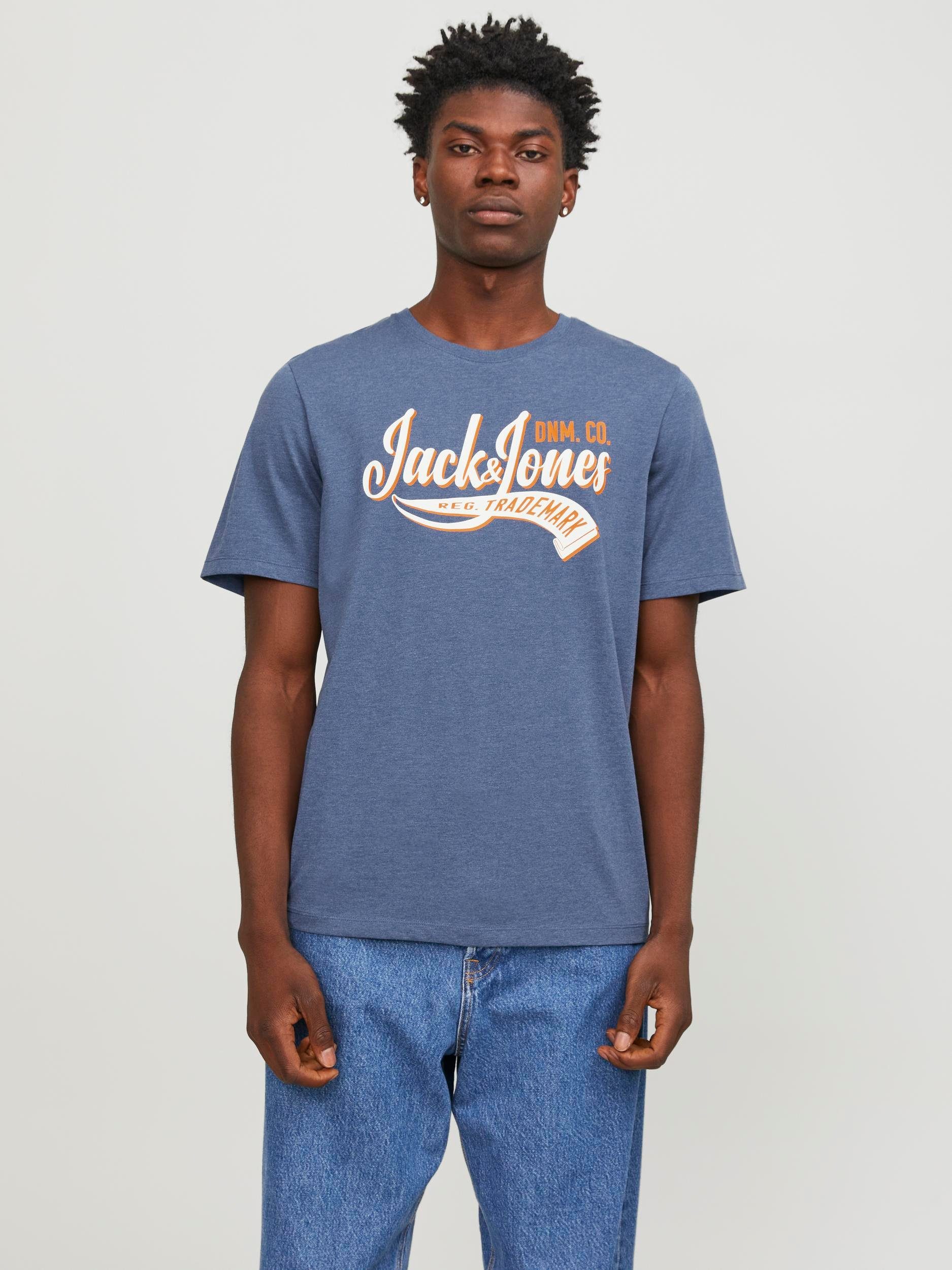Jack & Jones Rundhalsshirt JJELOGO TEE SS O-NECK 2 COL SS24 SN Ensign Blue | T-Shirts