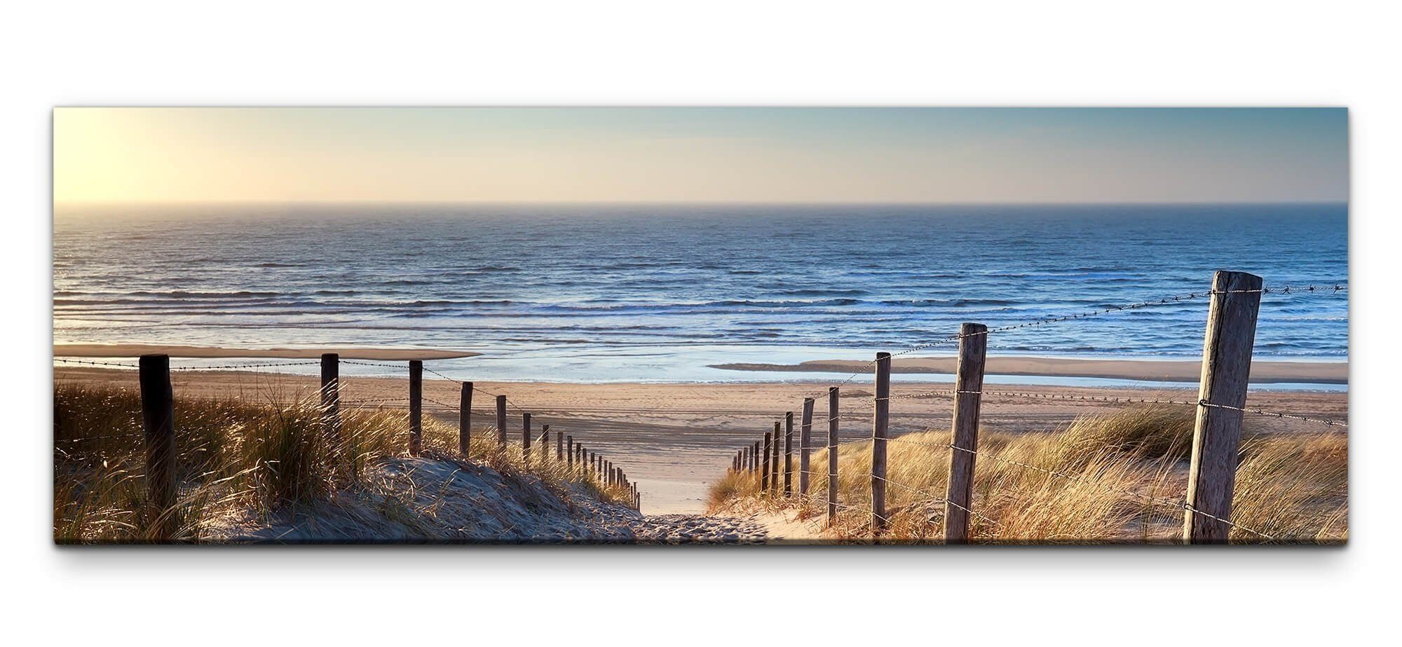möbel-direkt.de Leinwandbild Bilder XXL Niederlande Strandweg Wandbild auf  Leinwand, Qualitätsbild Made in Germany