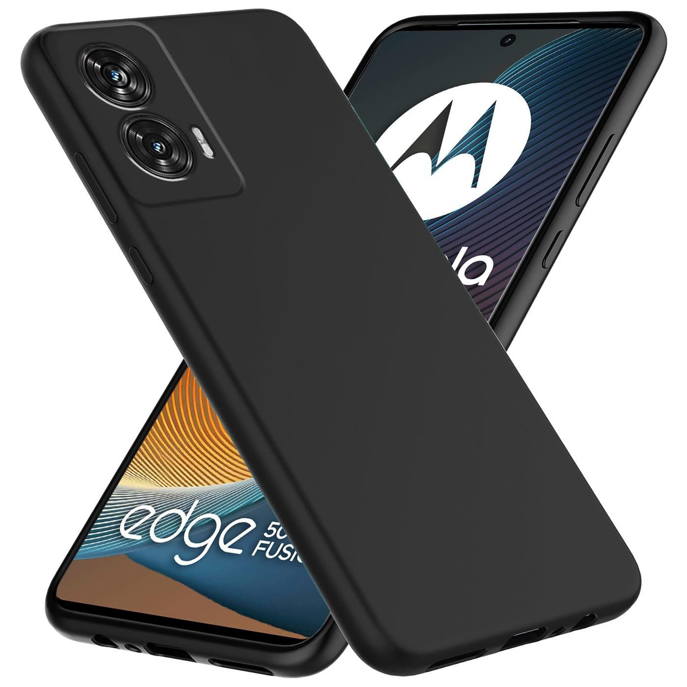 CoolGadget Handyhülle Black Series Handy Hülle für Motorola Edge 50 Fusion 6,7 Zoll, Edle Silikon Schlicht Schutzhülle für Motorola Edge 50 Fusion Hülle