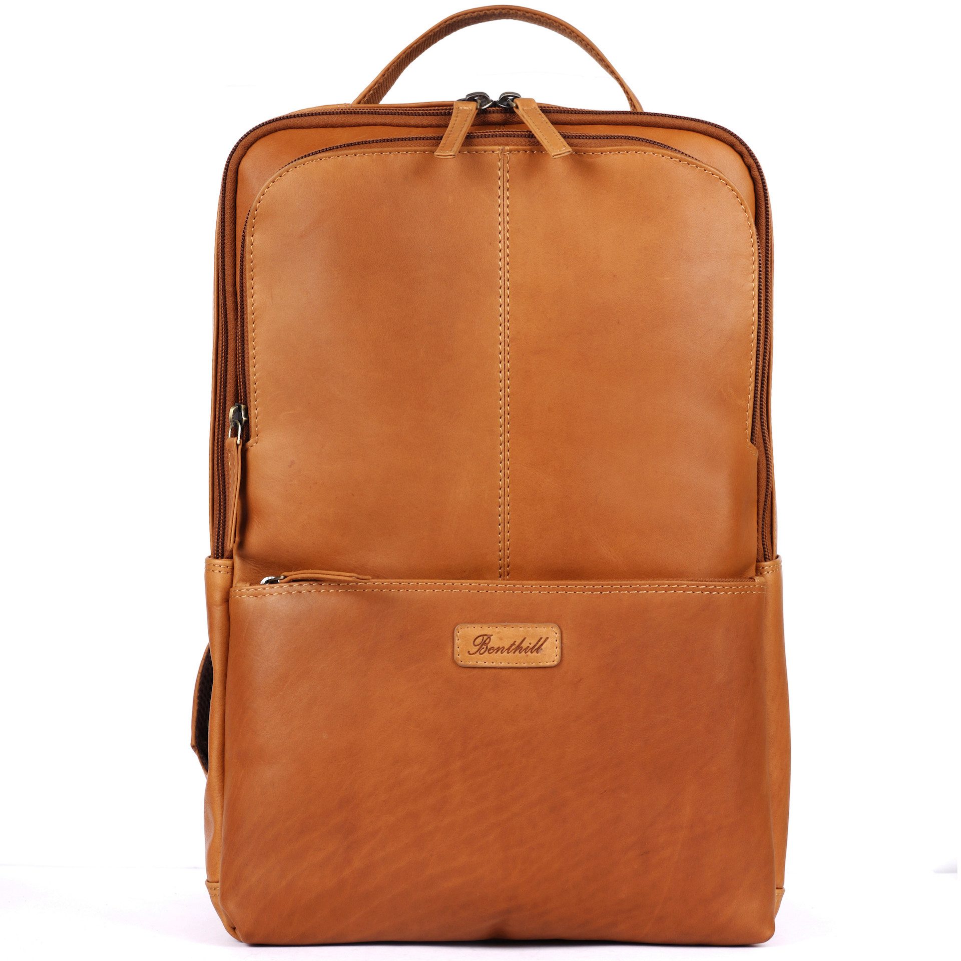 Benthill Rucksack Rucksack Echt Leder Damen Herren Lederrucksack Daypack Backpack, Reißverschlussfach