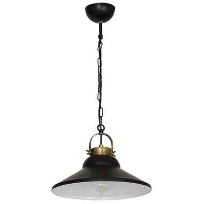 Licht-Erlebnisse Pendelleuchte IRON, ohne Leuchtmittel, Hängeleuchte Schwarz Kegelform Industrie Loftlampe Küche Hängelampe