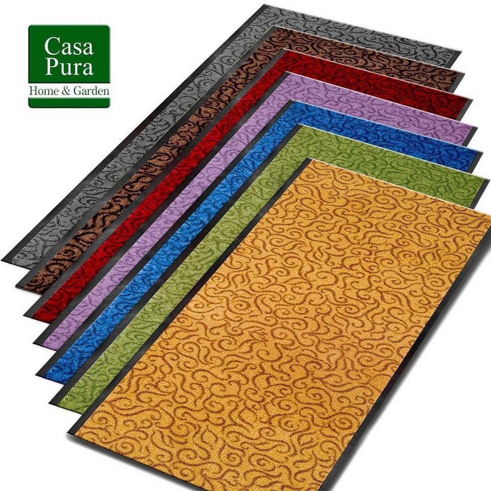 Fußmatte Schmutzfangmatte Tropical, verschiedene Farben & Größen, Karat,  rechteckig, Höhe: 6.5 mm, Hervorragende Schmutzfangwirkung