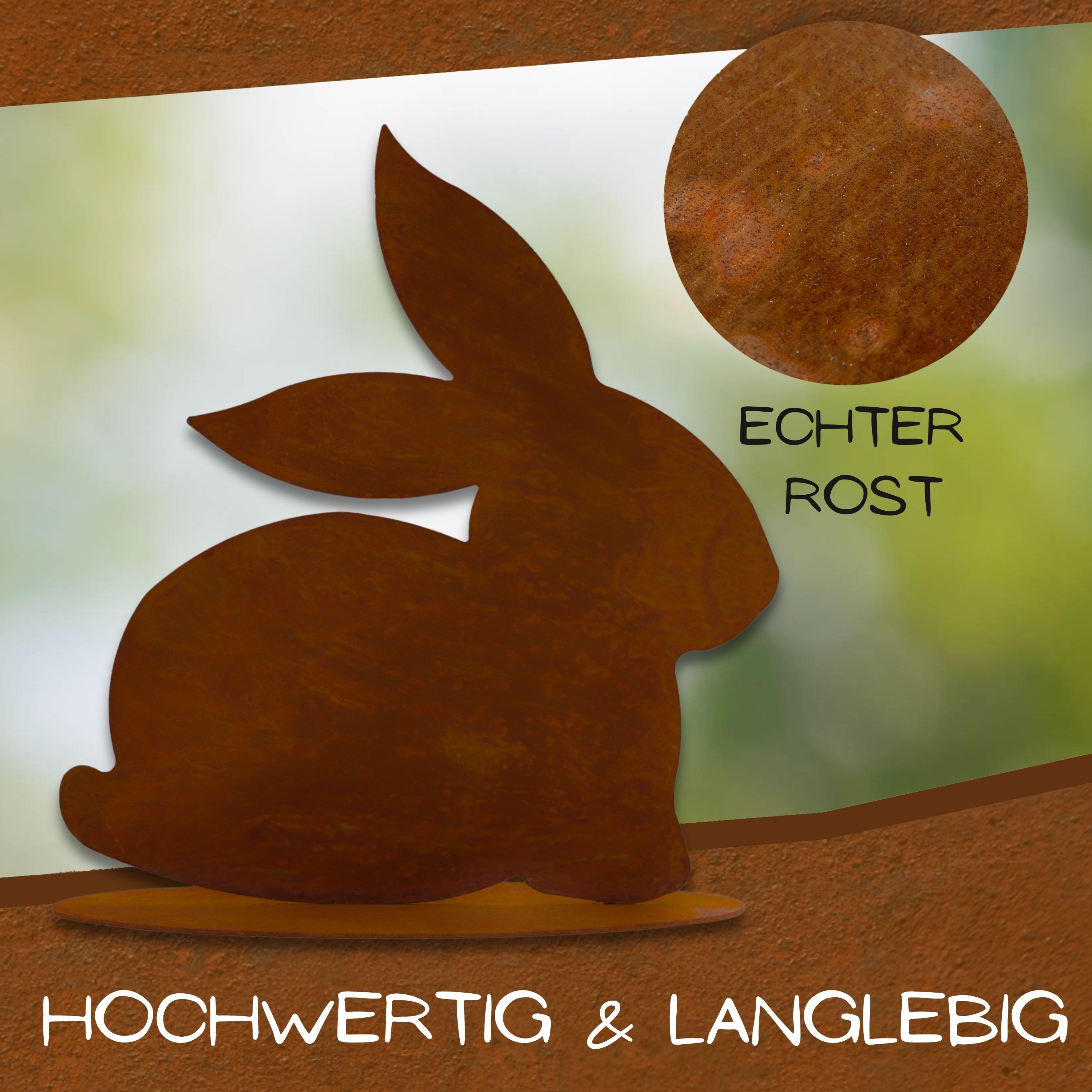 Rostikal Osterhase Oster Deko Hase, Gatendeko Ostern, echter Rost
