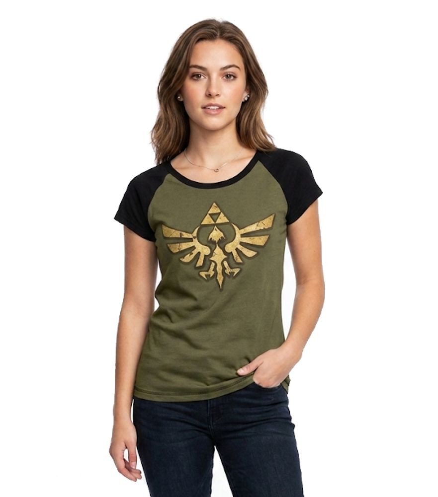 The Legend of Zelda Print-Shirt ZELDA T-Shirt Damen oliv Zelda Damen Merchendise T-Shirt