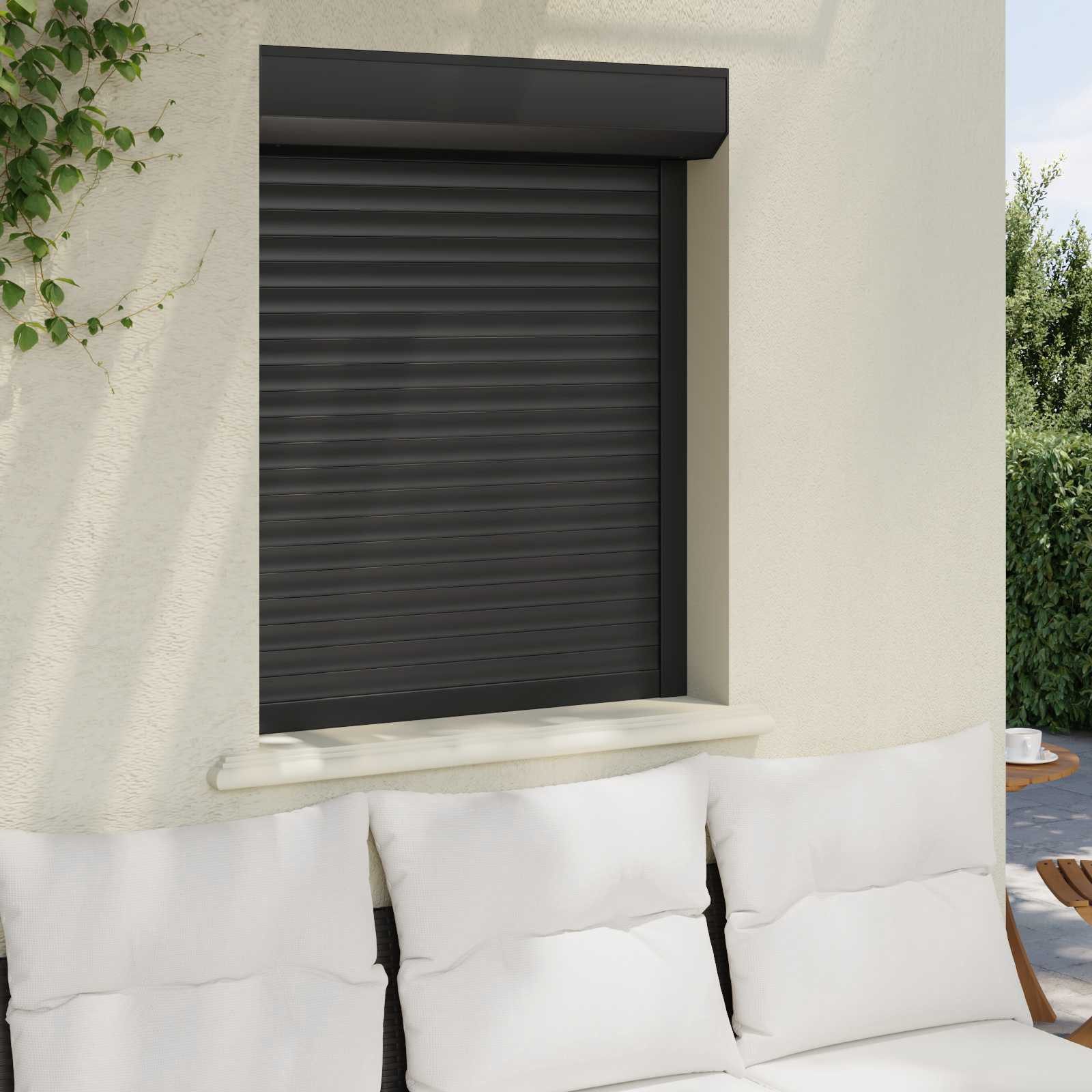 vidaXL Fensterladen Rollladen Anthrazit 80 x 100 cm Aluminium und Polyurethan, BxH: 14x100 cm, (1-St)
