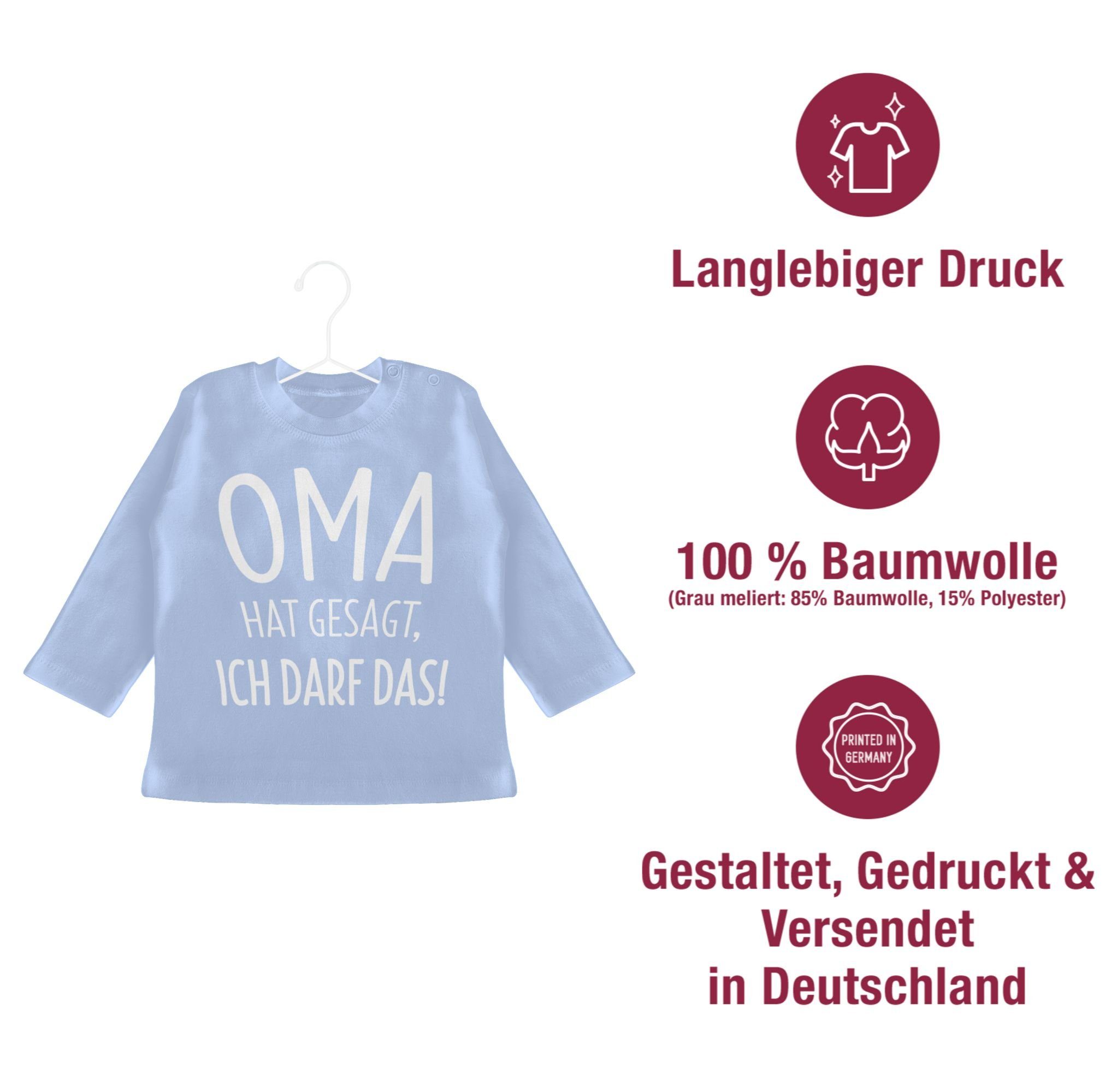 Shirtracer T-Shirt Oma hat gesagt Babyblau Baby das ich Sprüche darf 2