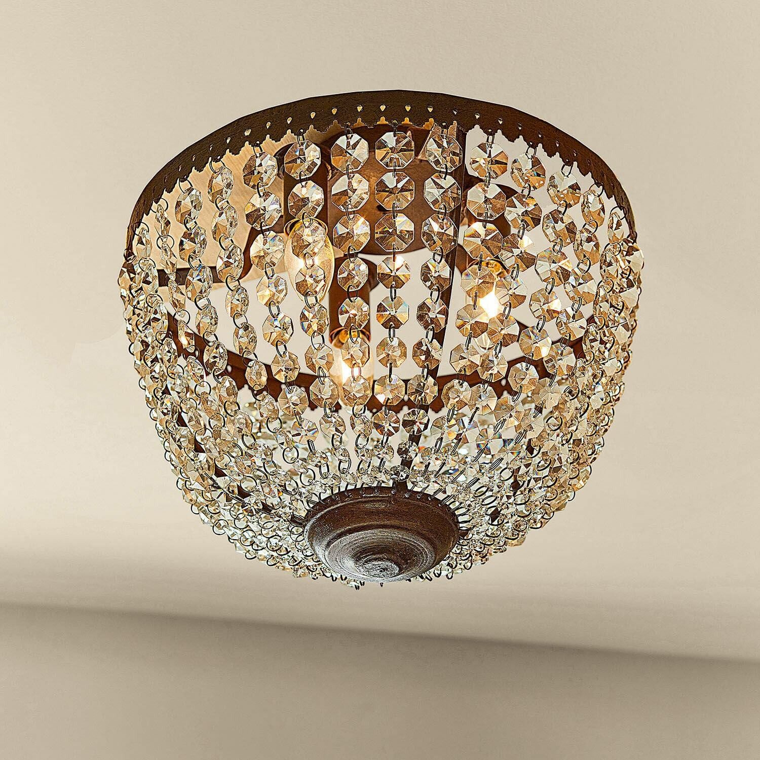 Mirabeau Hängeleuchten Deckenlampe Tarim braun/klar günstig online kaufen