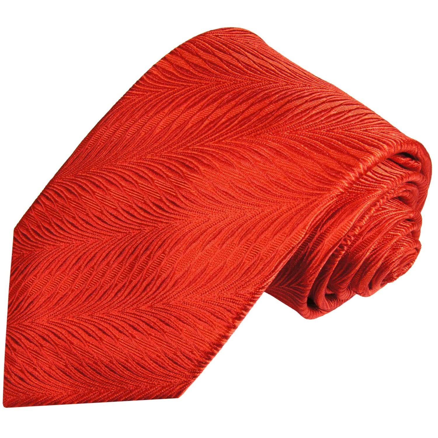 Paul Malone Krawatte Designer Seidenkrawatte Herren Schlips modern gestreift 100% Seide Schmal (6cm), rot 2009