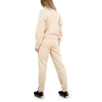 Ital-Design Jogginganzug Damen Freizeit, Zweiteiler in Beige