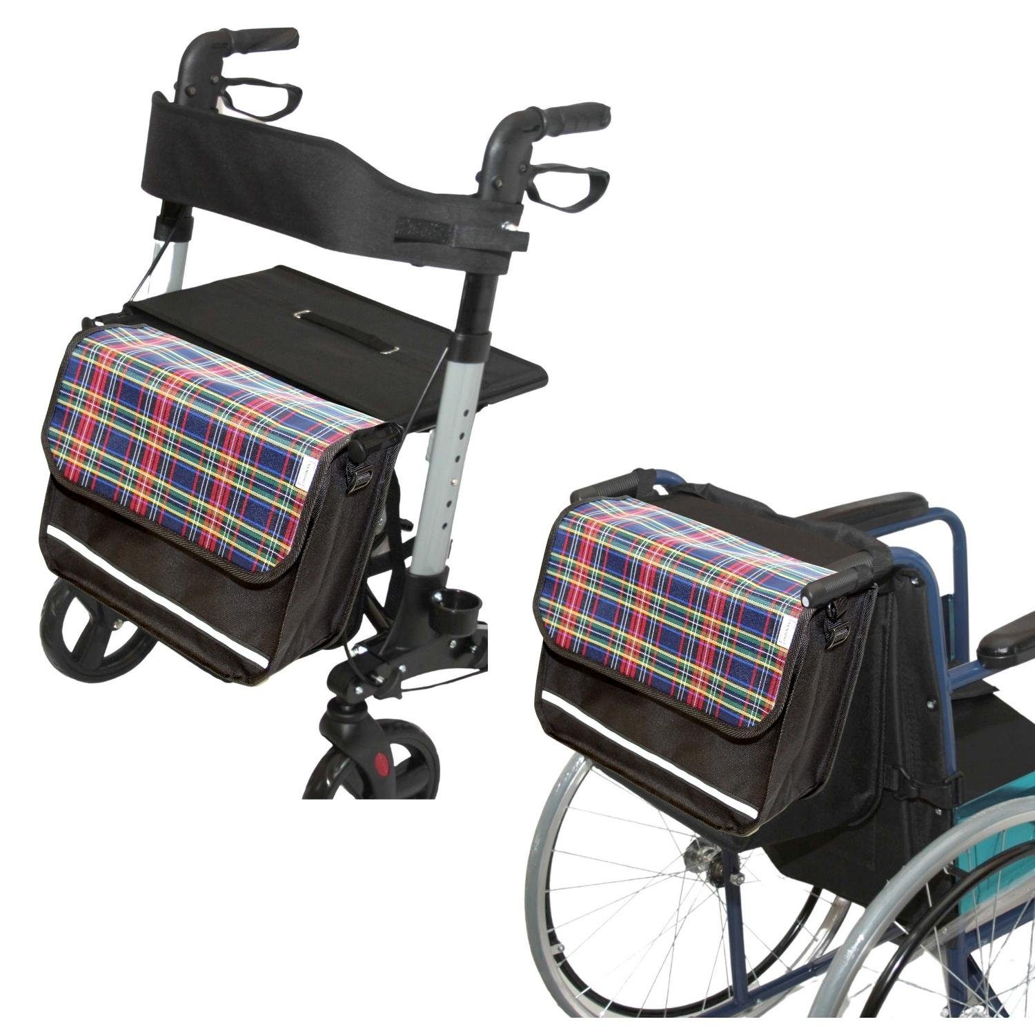 Seniori Aufbewahrungstasche SENIORI Rollator / Rollstuhl Tasche Rollatortasche Rollstuhltasche, 7. Tartan_Classic