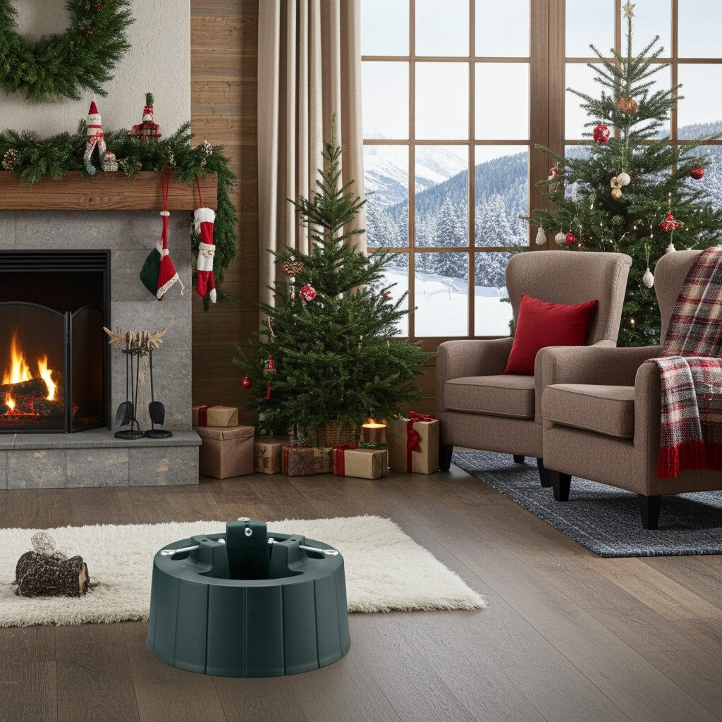 Arti Casa Christbaumständer Weihnachtsbaumständer Ø40xH21cm, Stabiler Christbaumständer bis H2,6m, Stabiler Weihnachtsbaumständer Ø 40 cm für Bäume bis 2,6 Meter Höhe