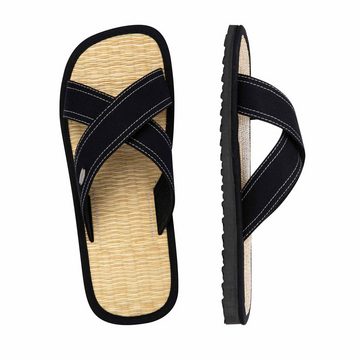 CINNEA PALMA-X Kreuzvariante Sandale Zimtlatschen, handgefertigt, mit Binsen-Fußbett und Wellness-Zimtfüllung, gegen Hornhaut und Fußschweiß