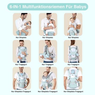 DOPWii Babytrage 6 in 1 Hüftsitz für 0~36 Monat Babys,Ergonomisch,Atmungsaktive,Weicher