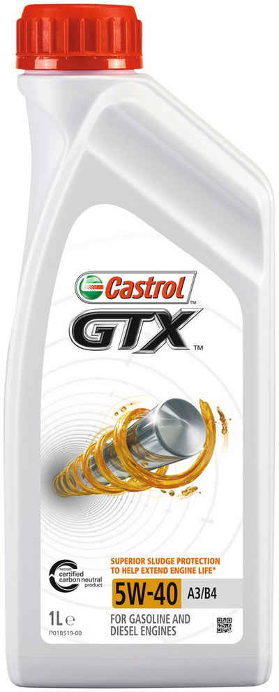 Castrol Motoröl GTX 5W-40 A3/B4, 1 Liter, für PKW