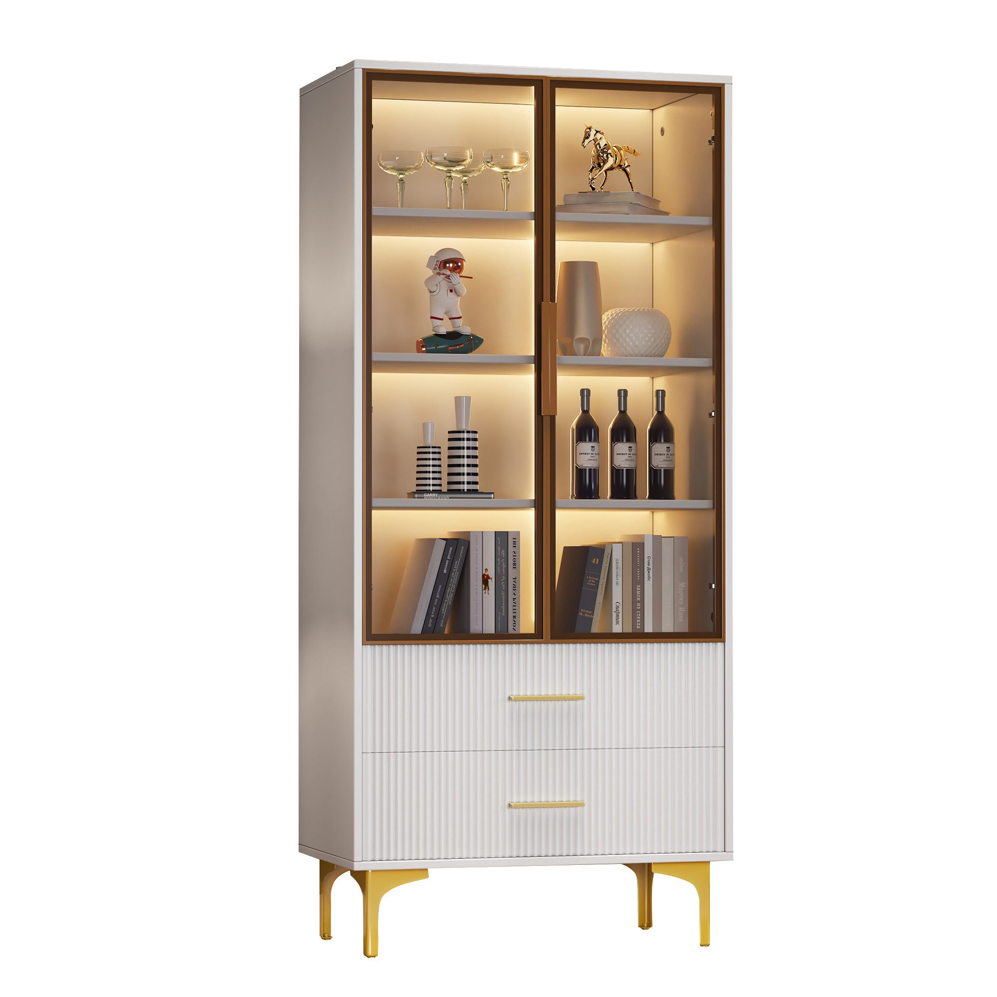 BlingBin Vitrine Standvitrinen, Wohnzimmer-Highboards, Sideboards (1er günstig online kaufen