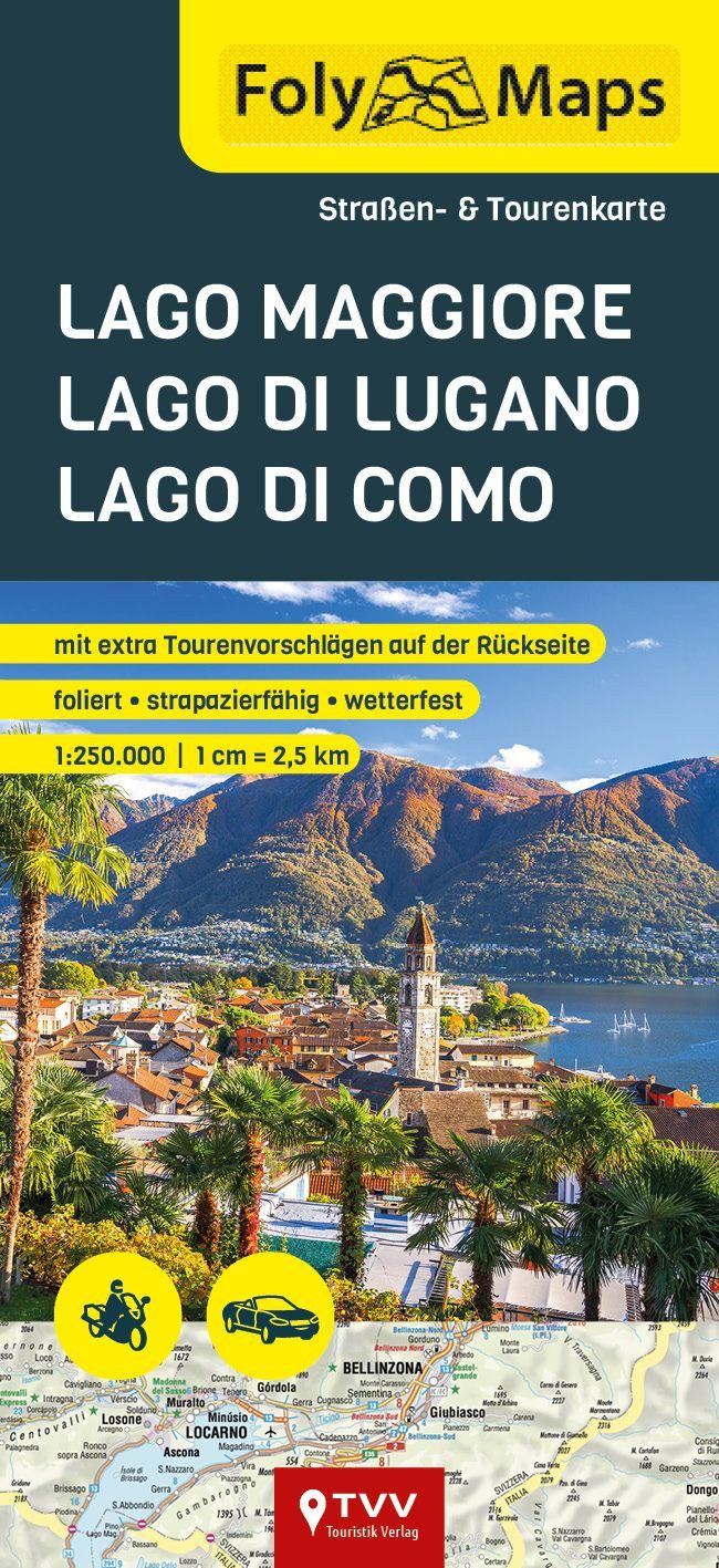 Reiseführer FolyMaps Lago Maggiore, Lago di Lugano, Lago di Como Straßen- und To diverse