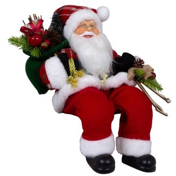 Christmas Paradise Weihnachtsmann Rasmus 45cm / 30cm, sitzend (Dekofigur rot, 1 St., Weihnachtsdeko), Kantenhocker zum Hinsetzen