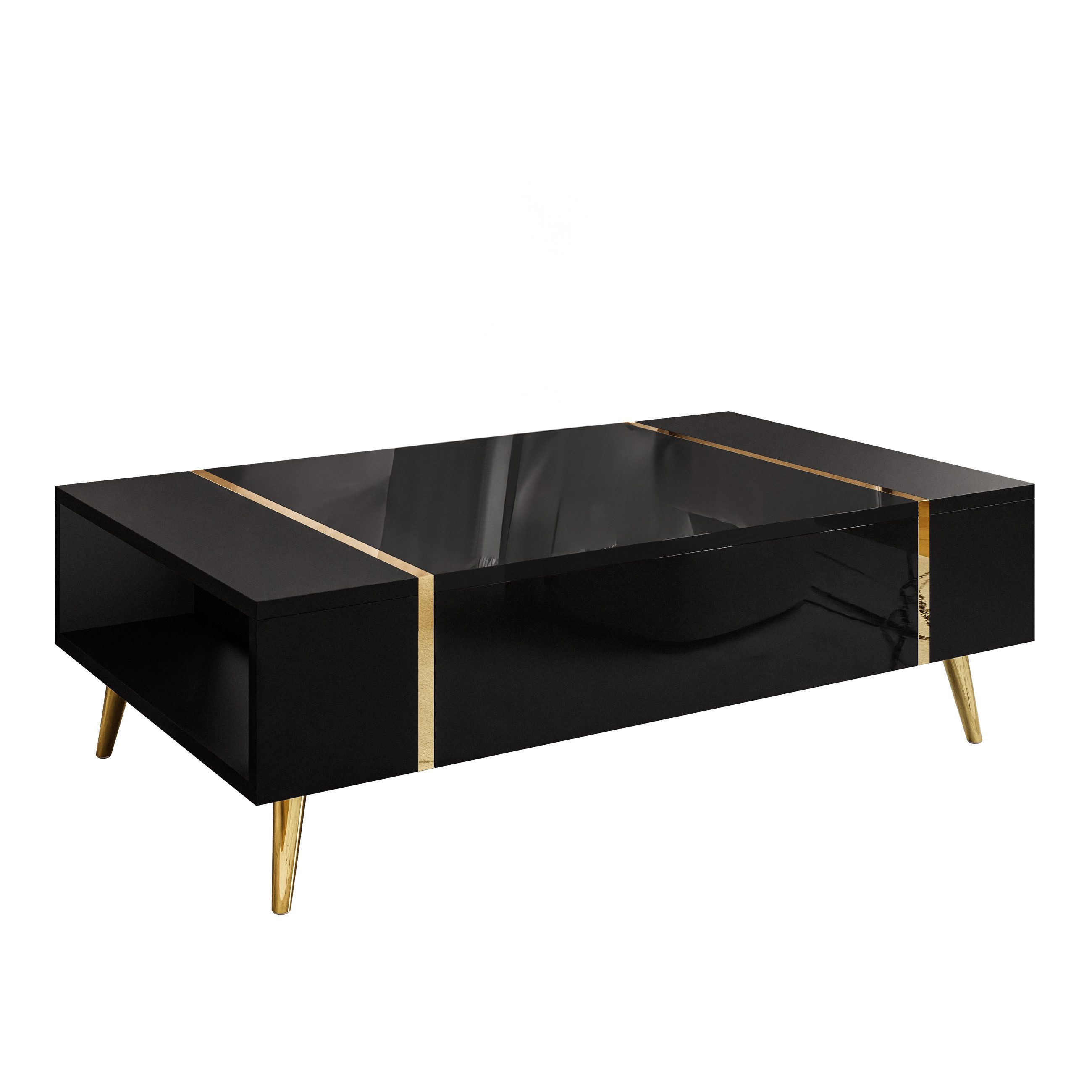 Lookway Couchtisch ONYX auf goldenen Beinen günstig online kaufen