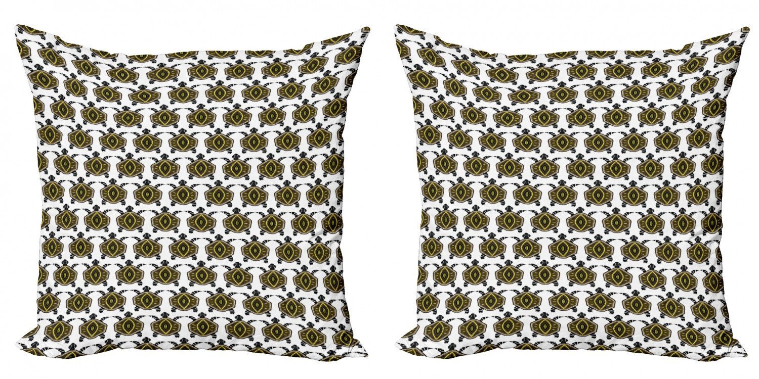 Kissenbezüge Modern Accent Doppelseitiger Digitaldruck, Abakuhaus (2 Stück), Schildkröte Indigene Animal Design