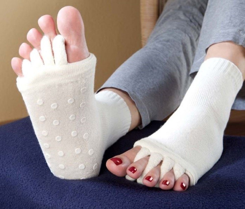 Luna24 simply great ideas... Gesundheitssocken Zehentrennersocke, Uni 39-46, weiß, Hallux Valgus, Zehengesundheit