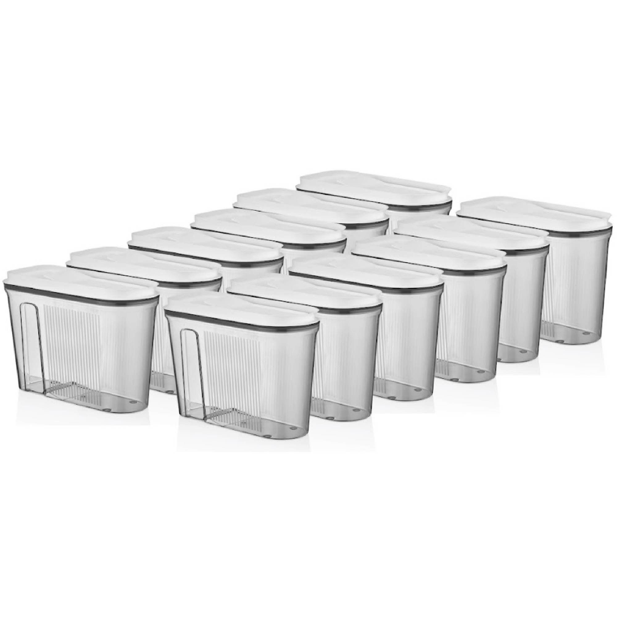 Vip Ahmet Vorratsdose Vorratsdosen mit Deckel, BPA-frei Kunststoff, 12-tlg, 12x3,2L, Kunststoff, (12-tlg., 12er-Set, 12x3,2L), Vakuumdeckel mit Ausgießöffnung