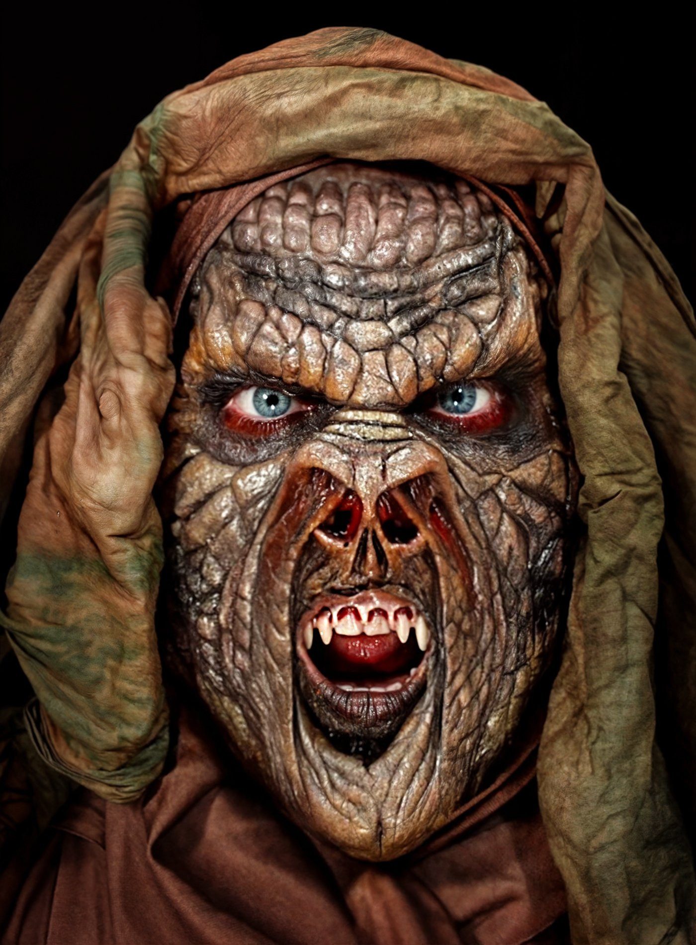 Maskworld Verkleidungsmaske Special FX Blutsauger Maske, Professionelle Spezialeffekt-Maske aus hochwertigem, flexiblem Schauml
