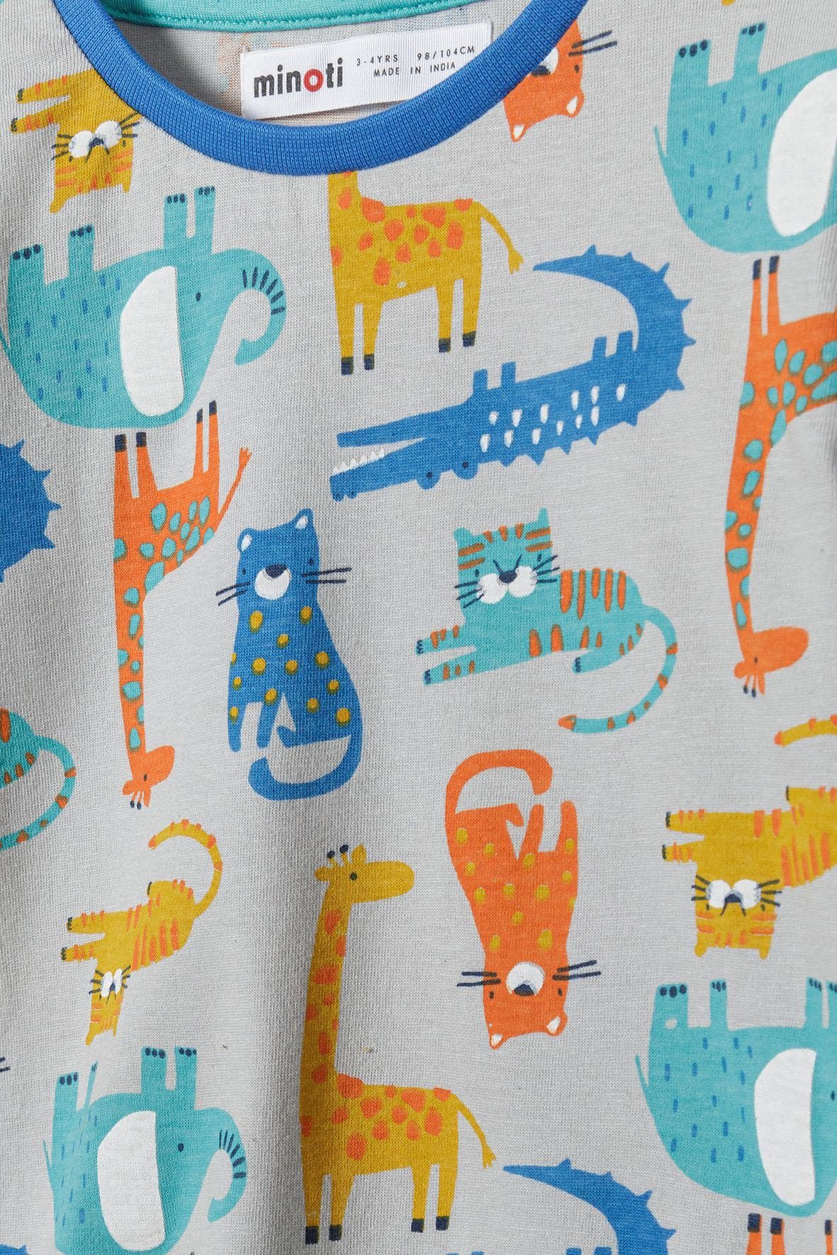 MINOTI Pyjama mit Allover-Print Grau (12m-8y)