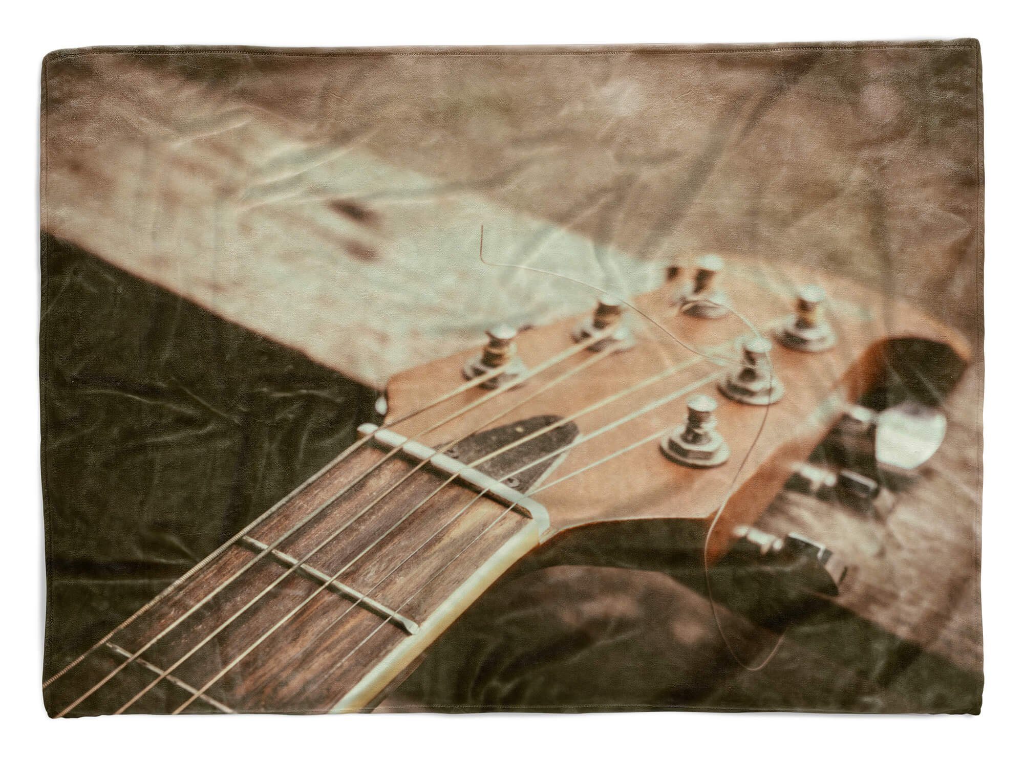 Fotomotiv Handtuch (1-St), Baumwolle-Polyester-Mix Saunatuch Handtücher Handtuch Strandhandtuch mit Art Gitarrensa, Gitarre Kuscheldecke Sinus