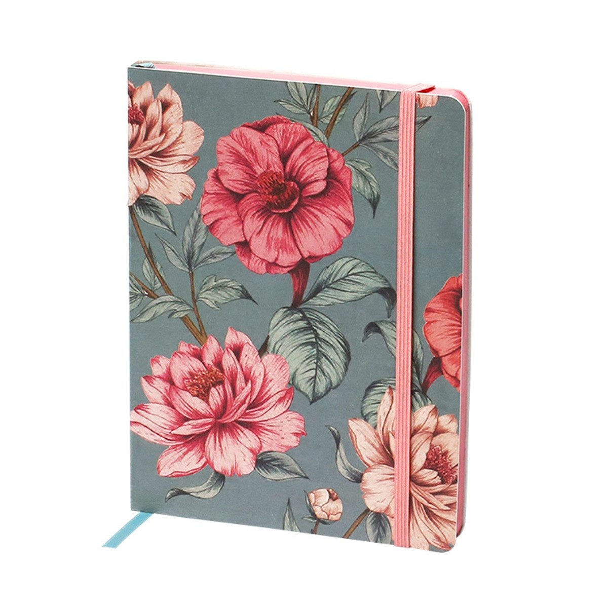 Rössler Notizbuch RÖSSLER Notizbuch mit Gummizug Valentina Floral 153x202mm 256 Seiten