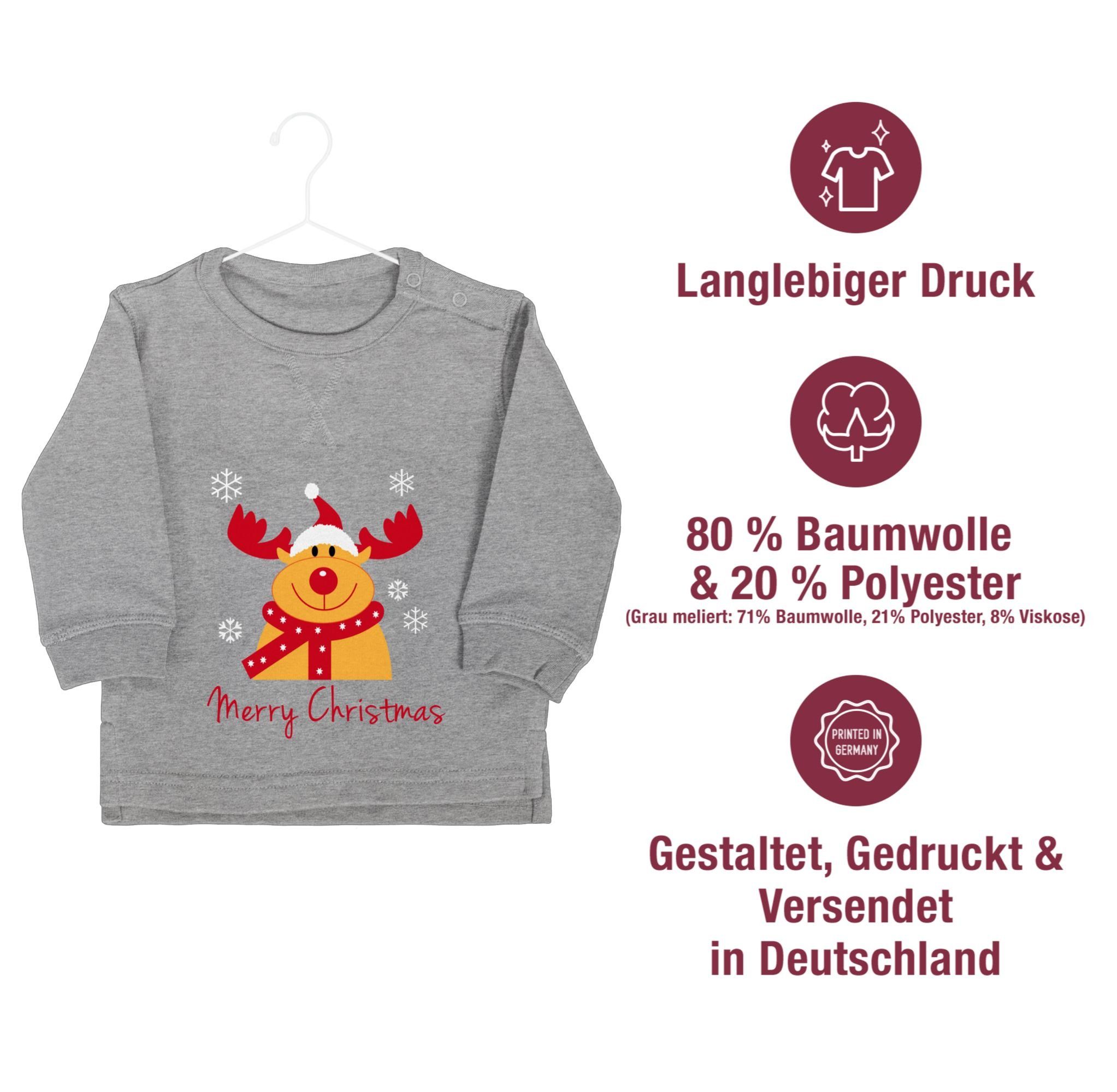 Shirtracer Sweatshirt Merry Christmas Rentier Weihnachten Kleidung Baby